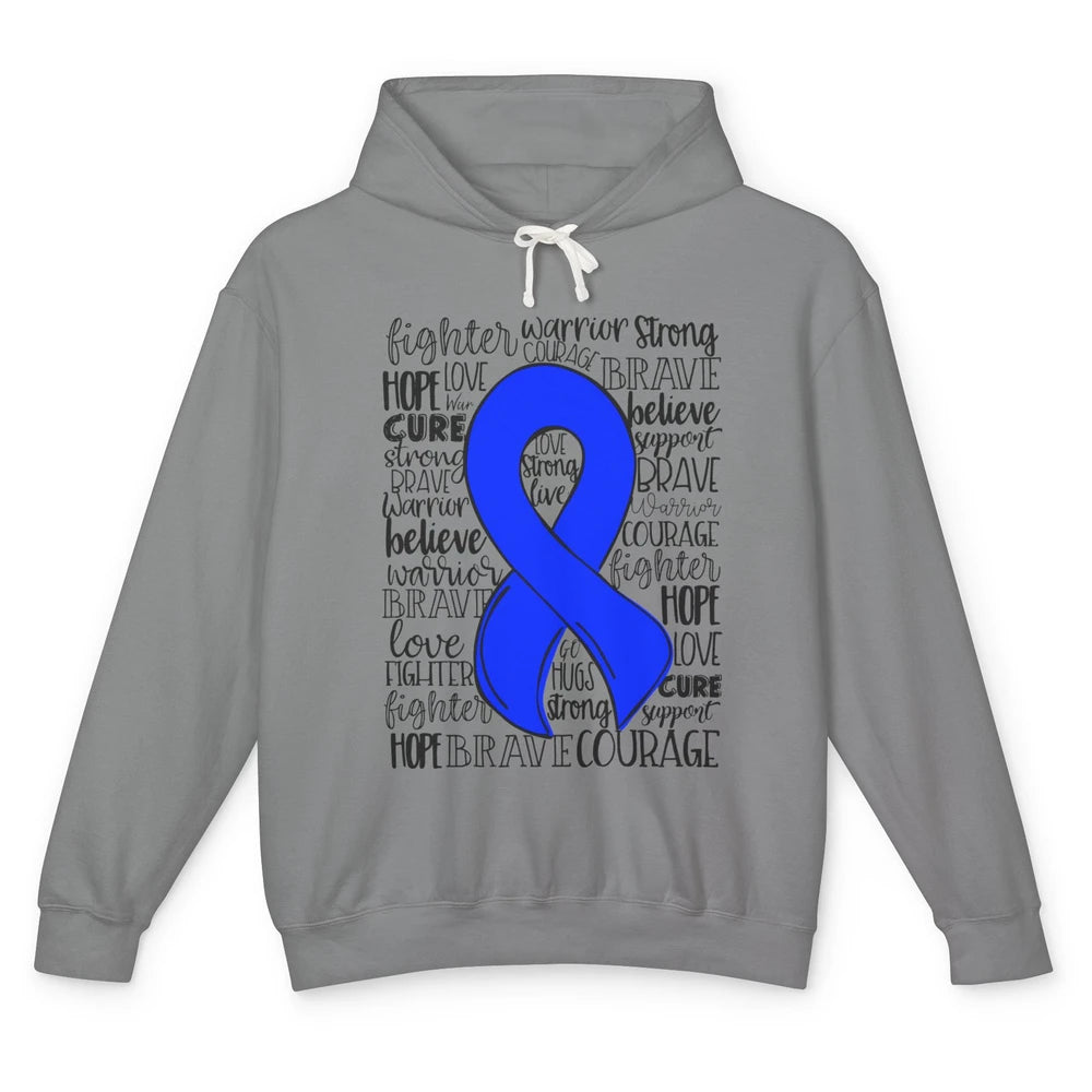 ME/CFS Chronic Fatigue Syndrome Blue Ribbon Hope Love Cure Unisex Lightweight Hoodie