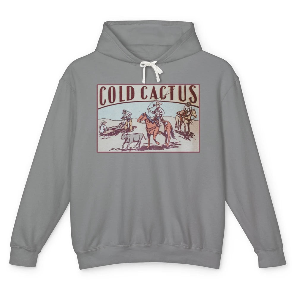 Retro Cowboy Horseback Rider Cold Cactus Western Country Unisex Lightweight Hoodie