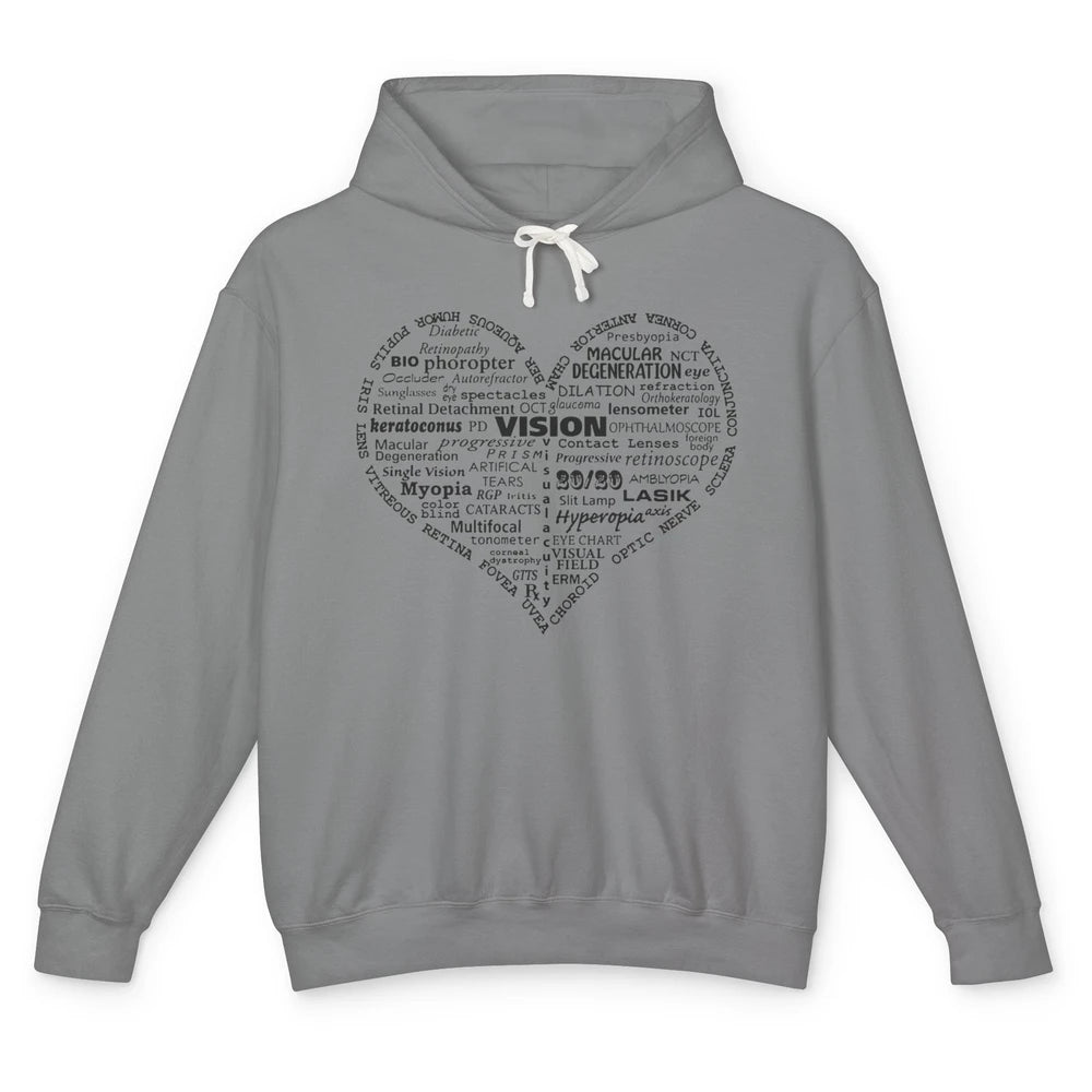 Optometry Tools Heart Optician Life Ophthalmology Technician Unisex Lightweight Hoodie