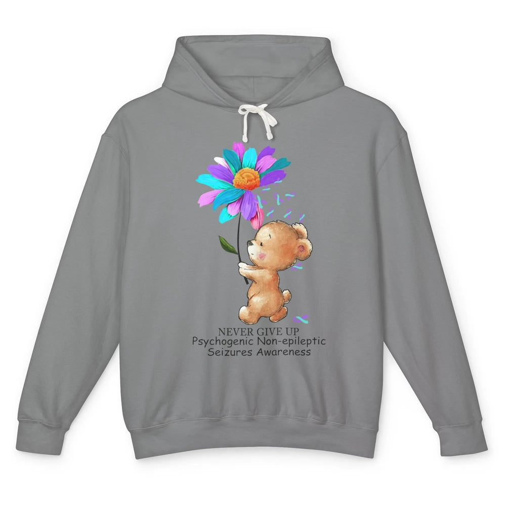 PNES Awareness Purple Teal Ribbon Sunflower Baby Elephant Unisex Lightweight Hoodie