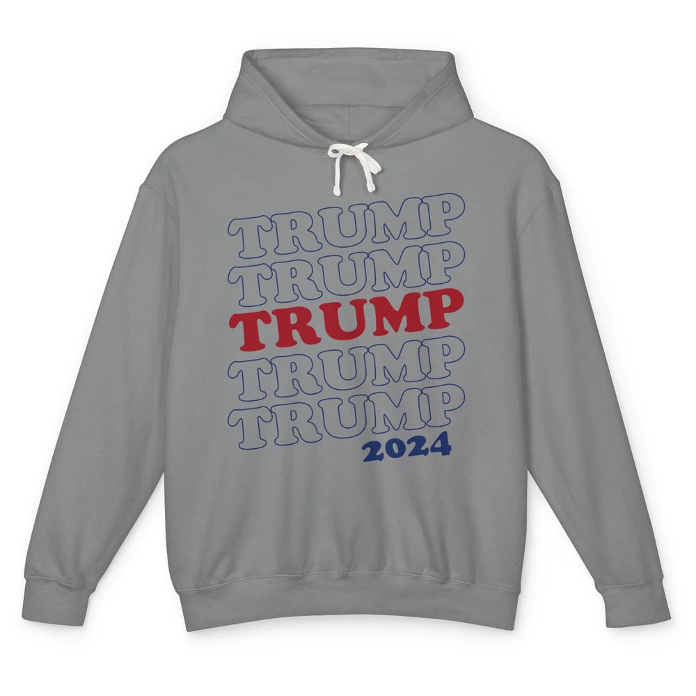 Trump 2024 Election MAGA I'll Be Back US Flag Trump Support Unisex Lightweight Hoodie