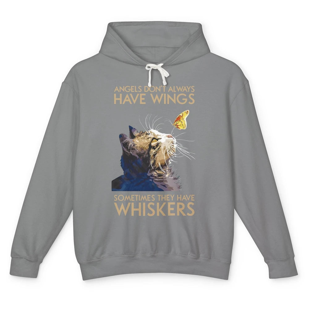 Angels Don't Always Have Wings Sometimes They Have Whiskers Unisex Lightweight Hoodie