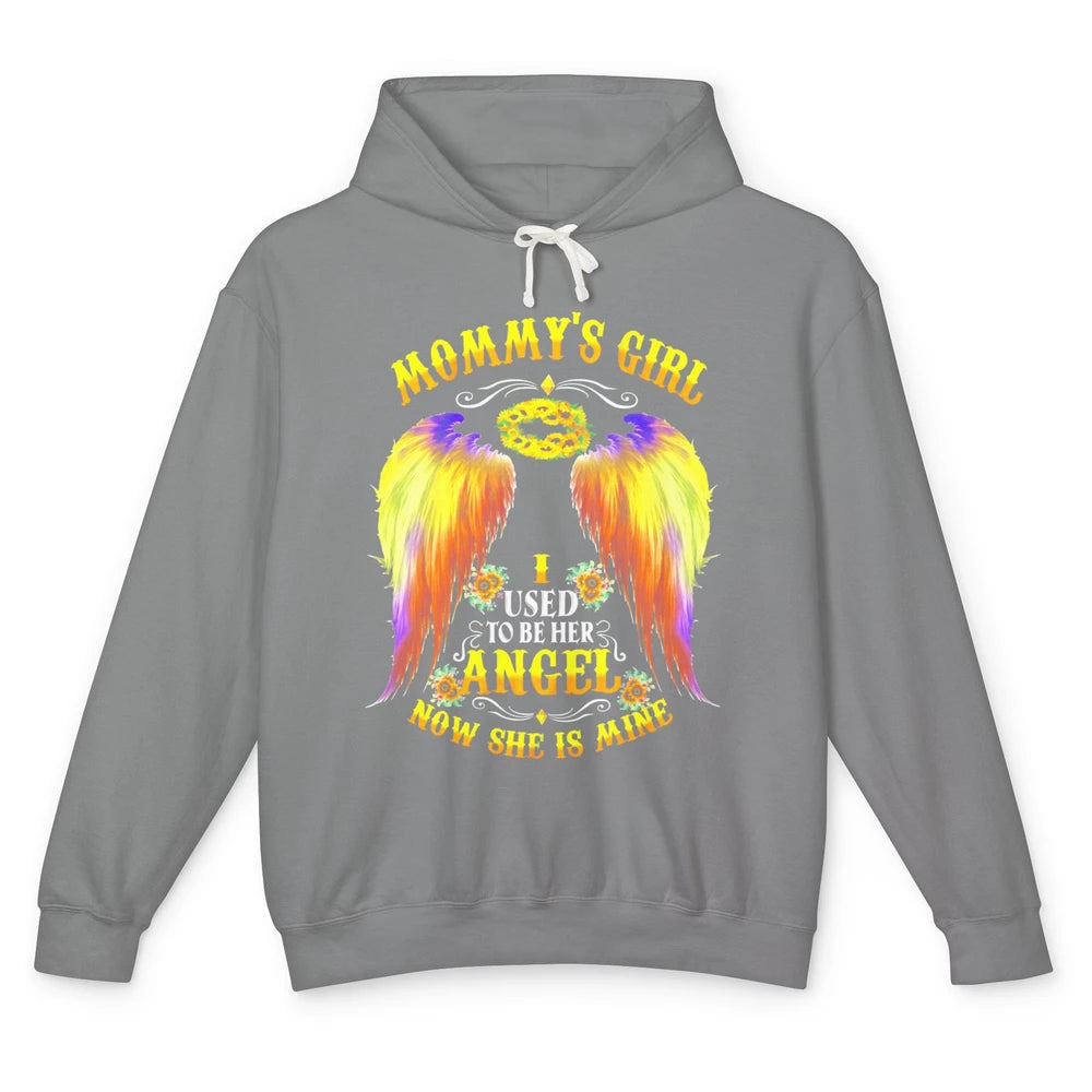 Mommy's Girl I Used To Be Her Angel Now She Is Mine Mom Gift Unisex Lightweight Hoodie