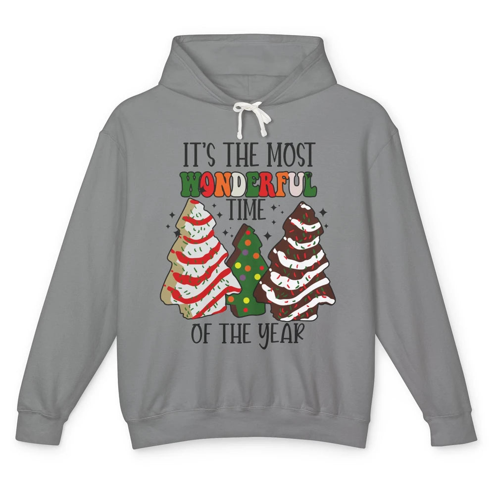 Christmas Tree Cakes Most Wonderful Time Of Year Christmas Unisex Lightweight Hoodie