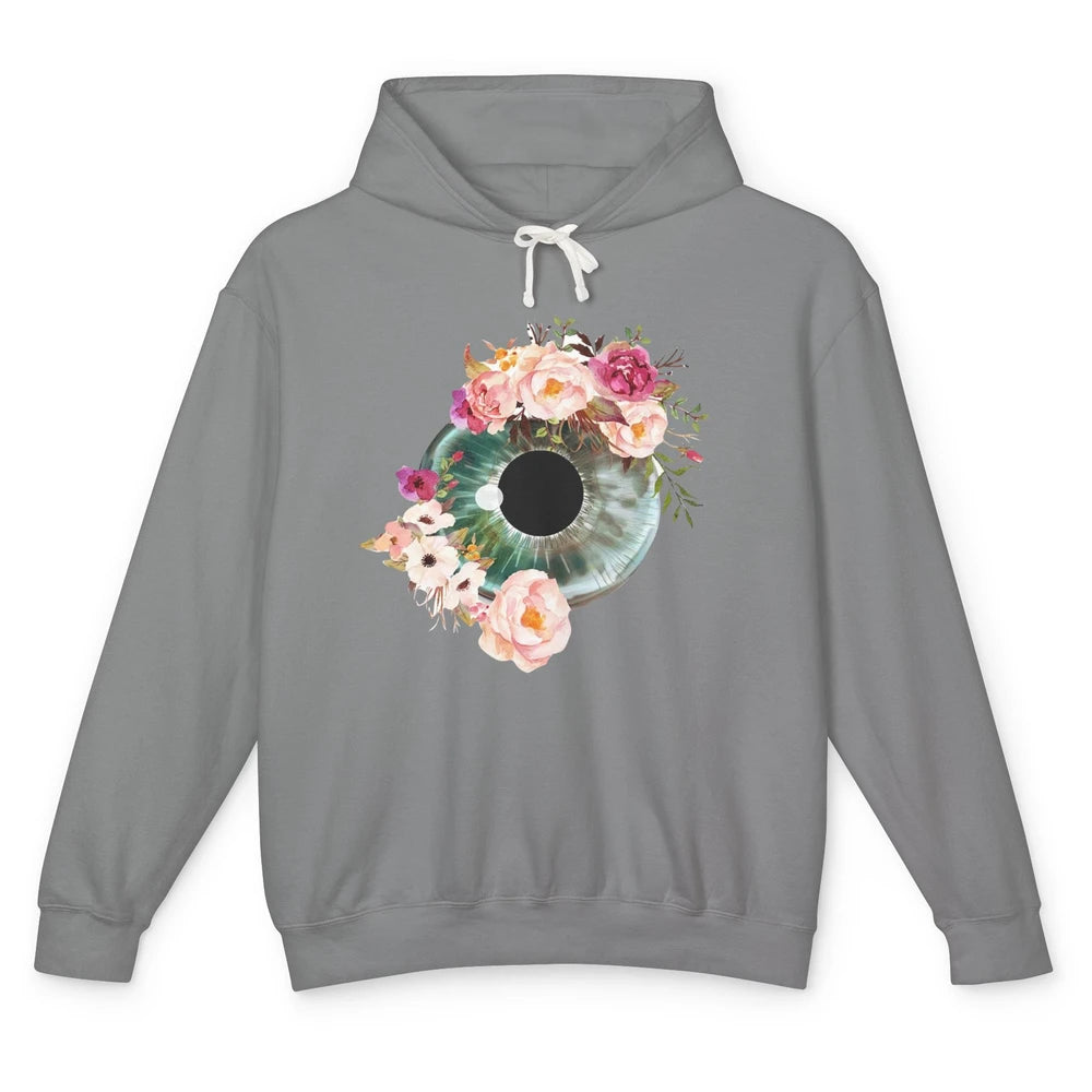 Floral Eyeball Optometrist Eye Anatomy Ophthalmology Tech Unisex Lightweight Hoodie