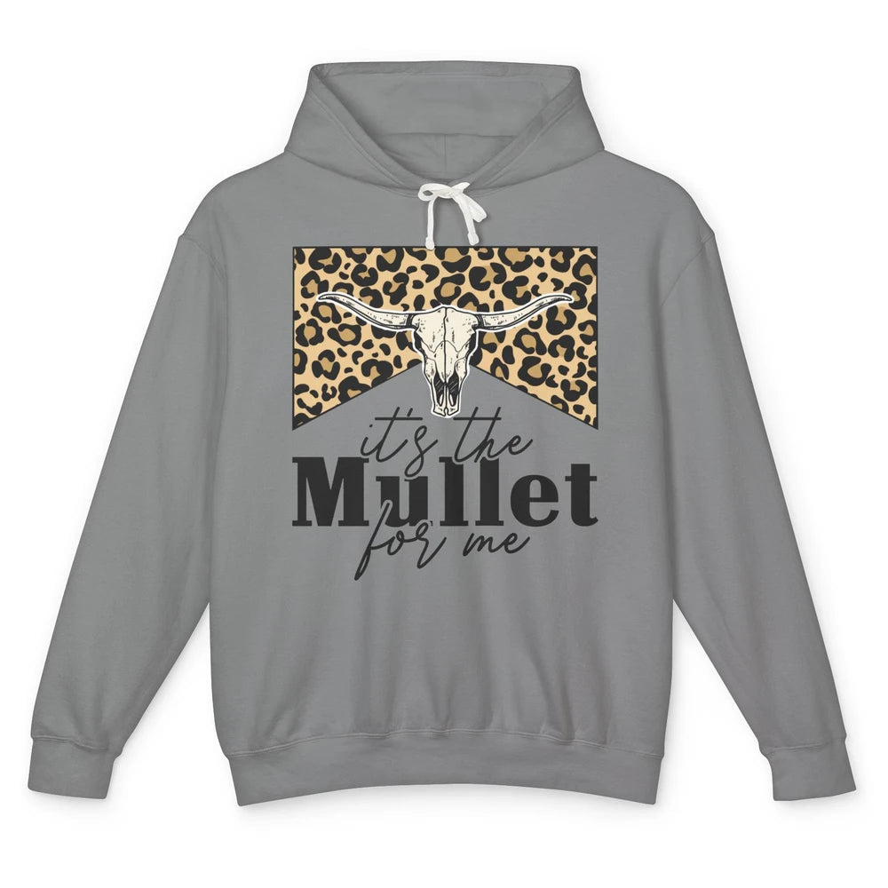 Leopard Boho Bull Skull It's The Mullet For Me Western Girls Unisex Lightweight Hoodie