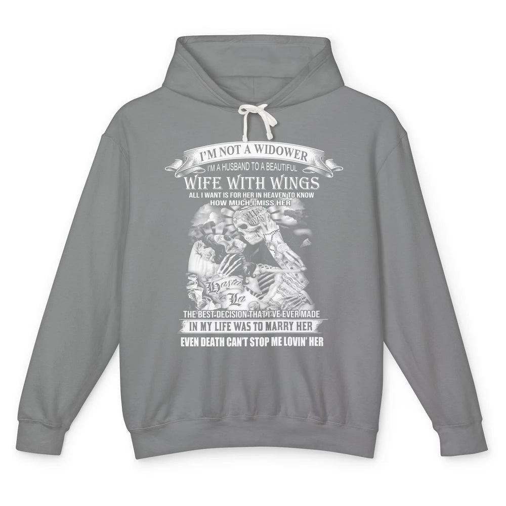 Wife In Heaven I'm Not A Widower Guardian Angel Wife Unisex Lightweight Hoodie