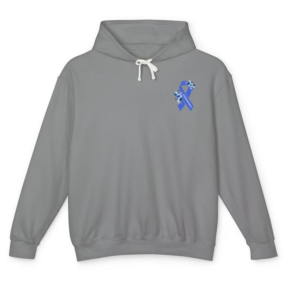 Syringomyelia Awareness Floral Blue Ribbon Rainbow Unisex Lightweight Hoodie