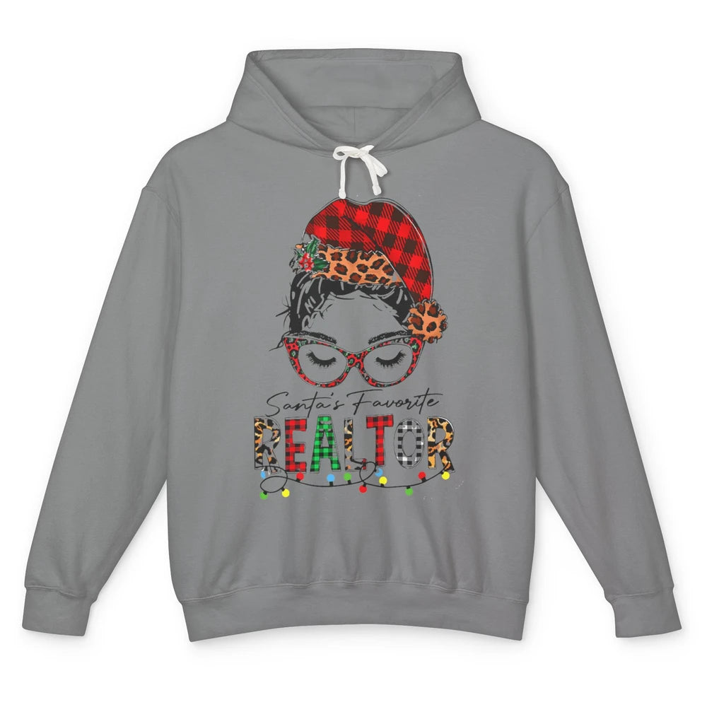 Merry Christmas Xmas Santa Messy Hair Realtor Real Estate Unisex Lightweight Hoodie