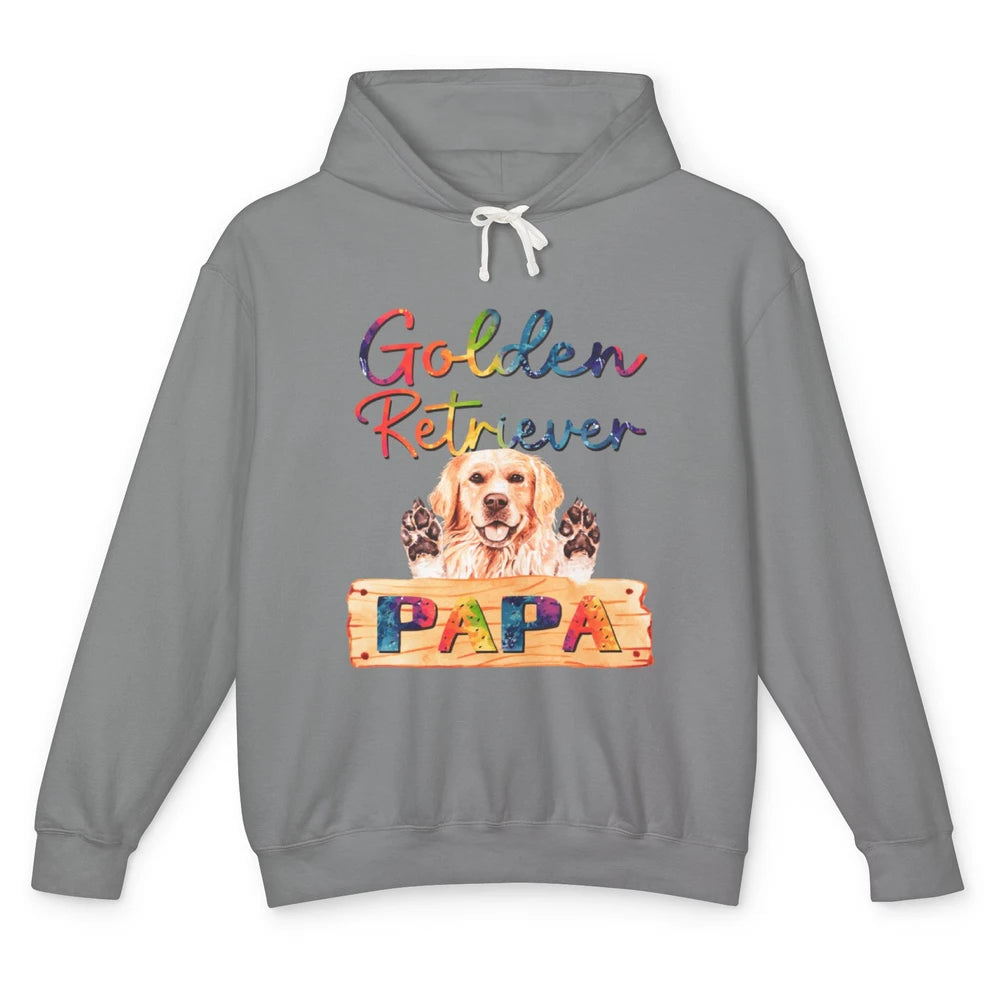 Colorful Golden Retriever Dog Papa Cute Puppy Father Dad Unisex Lightweight Hoodie