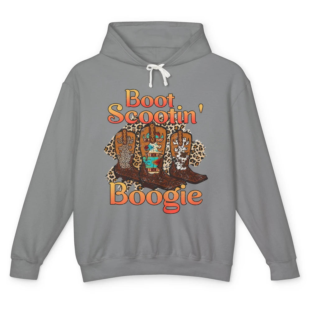 Leopard Cowboy Boots Scooting Boogie Western Country Cowgirl Unisex Lightweight Hoodie