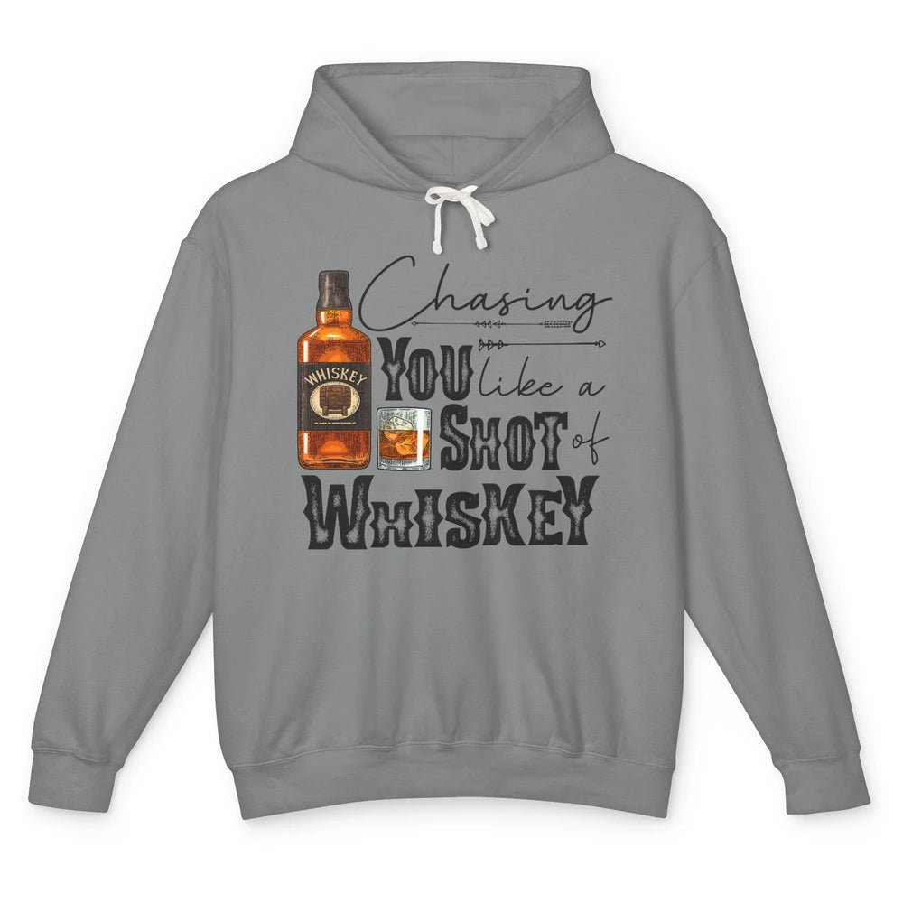 Retro Whiskey Chasing You Like A Shot Of Whiskey Western Unisex Lightweight Hoodie