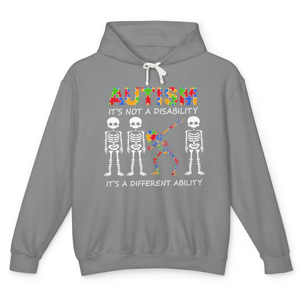 Skeleton Autism It's Not A Disability Autism Awareness Unisex Lightweight Hoodie