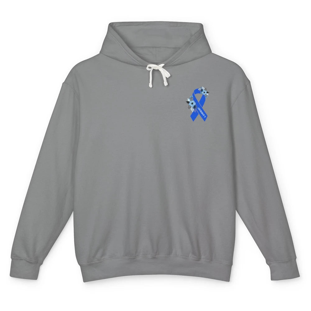 We Wear Blue Angelmans Syndrome Awareness Floral Blue Ribbon Unisex Lightweight Hoodie