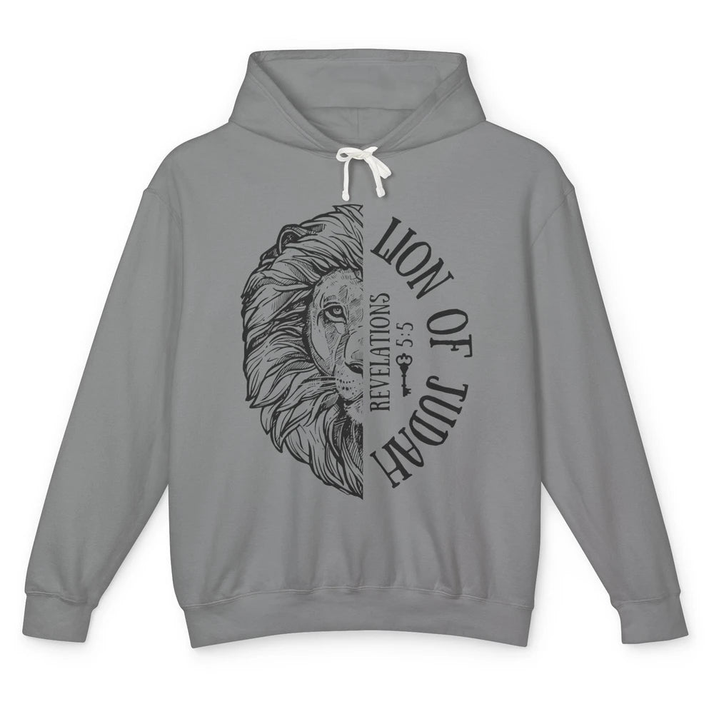 Yeshua Lion Of Judah Bible Verse Christian Faith Religious Unisex Lightweight Hoodie