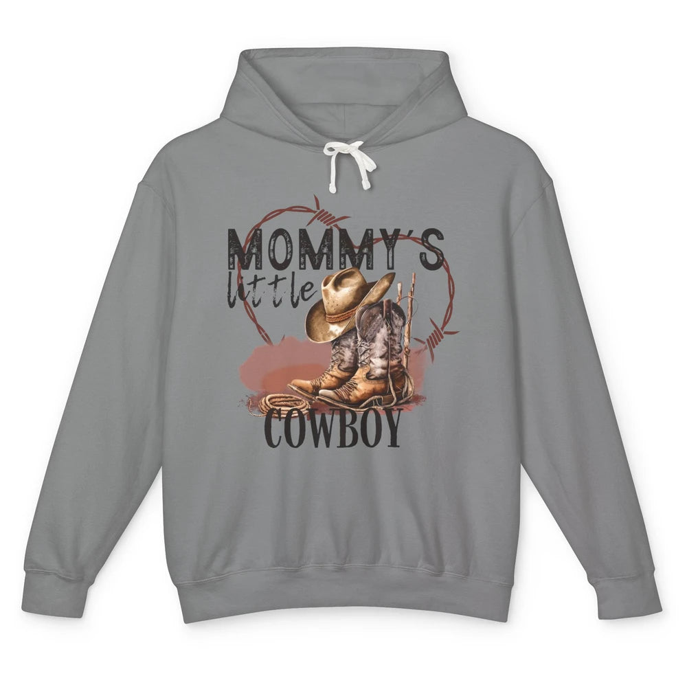 Mommy's Little Cowboy Western Mama Boots Rancher Mother Unisex Lightweight Hoodie