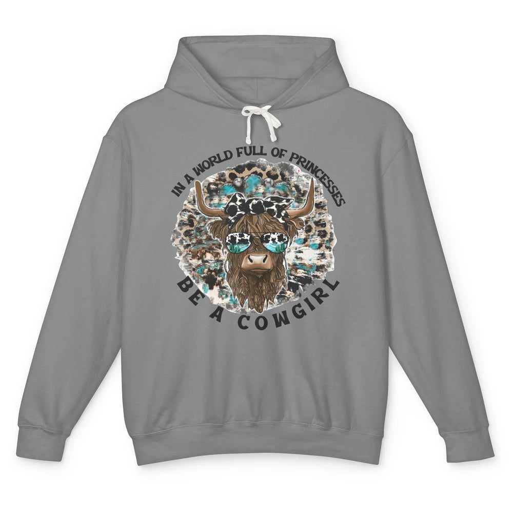 Highland Cow Bandana Be A Cowgirl Western Country Farmers Unisex Lightweight Hoodie