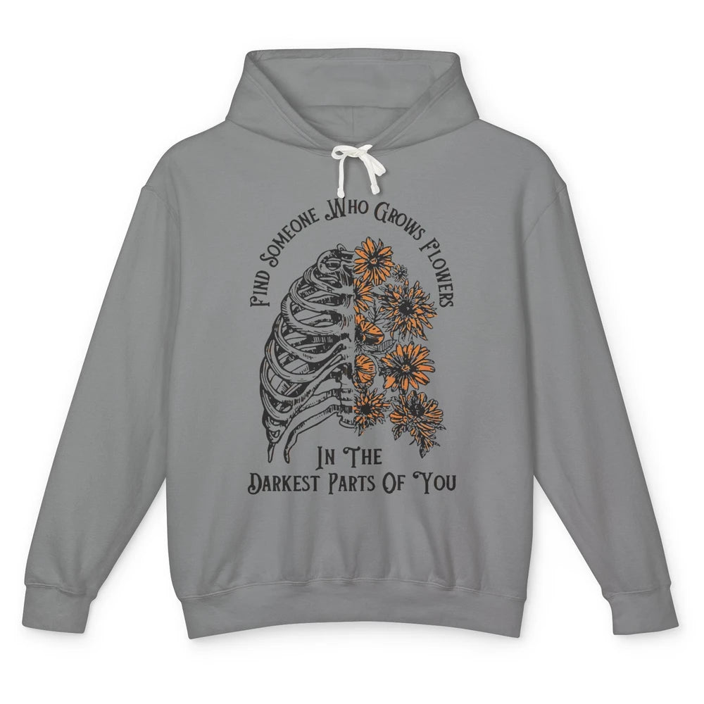 Floral Rig Cage Find Someone Who Grow Flower Western Country Unisex Lightweight Hoodie