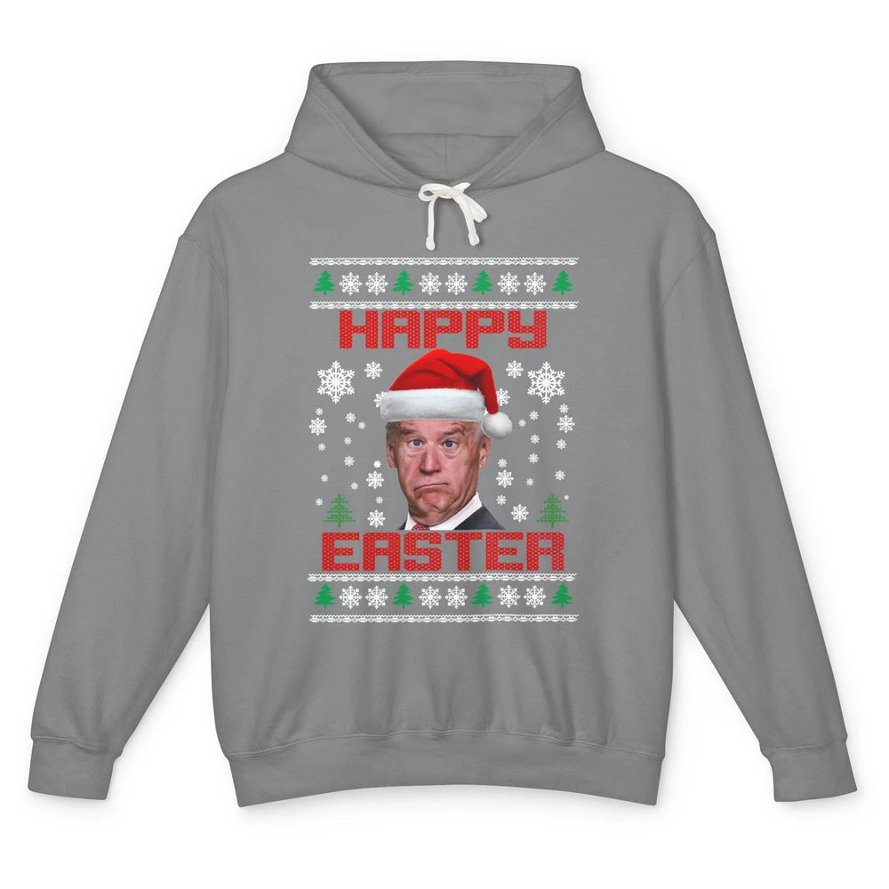 Funny Joe Biden Happy Easter Christmas Anti Joe Liberals Unisex Lightweight Hoodie