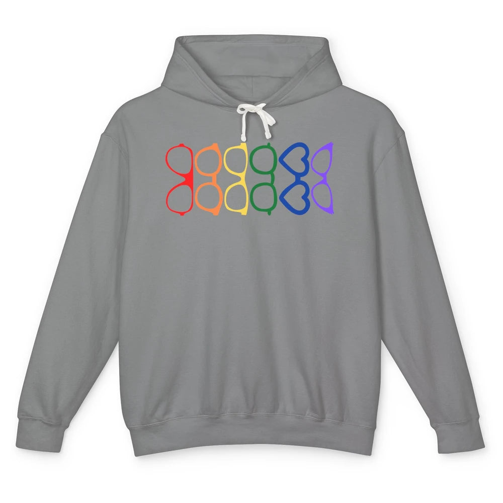 Rainbow Eyeglasses Pride Optometrist Optician Glasses Gift Unisex Lightweight Hoodie