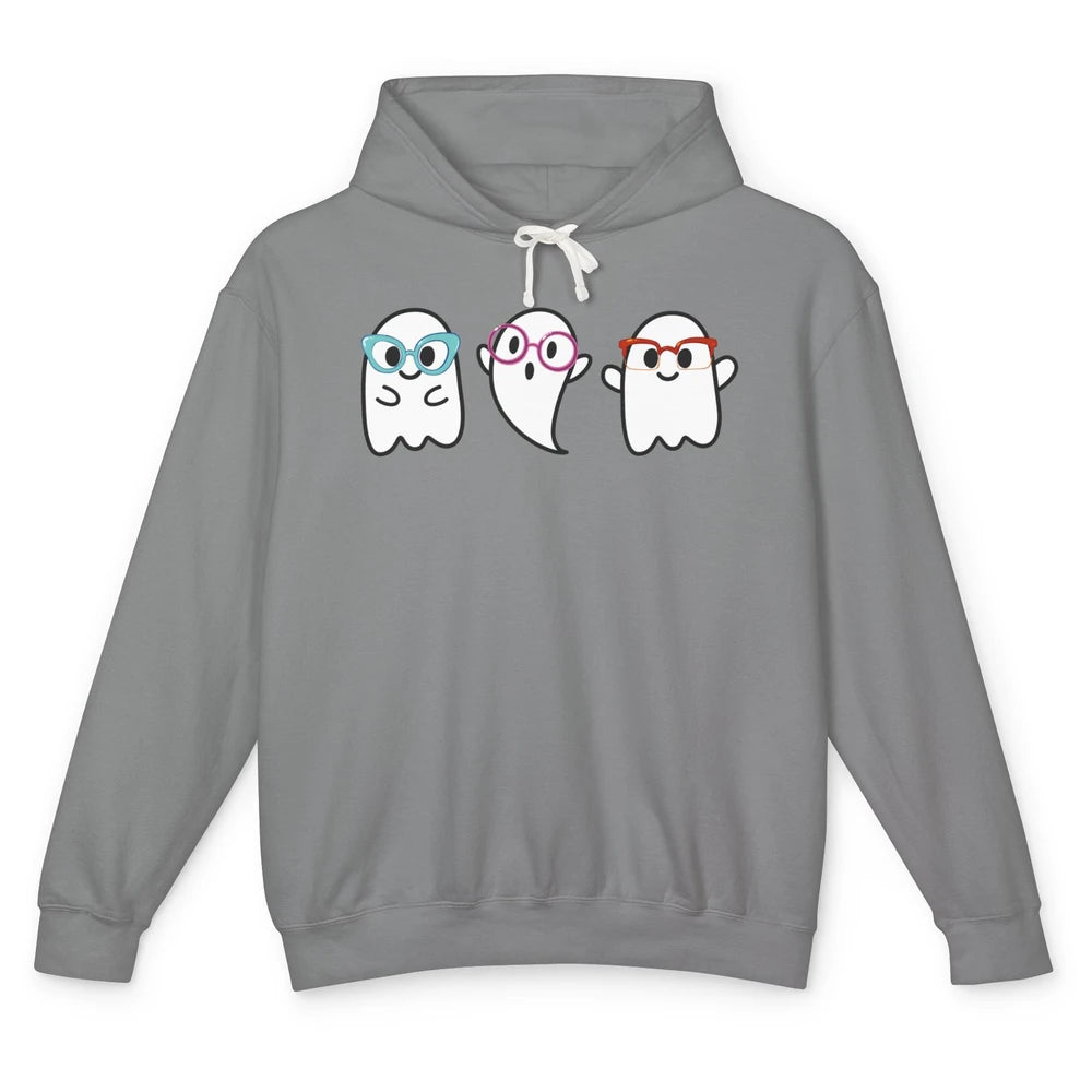 Cute Little Ghosts Glasses Optometrist Halloween Optician Unisex Lightweight Hoodie