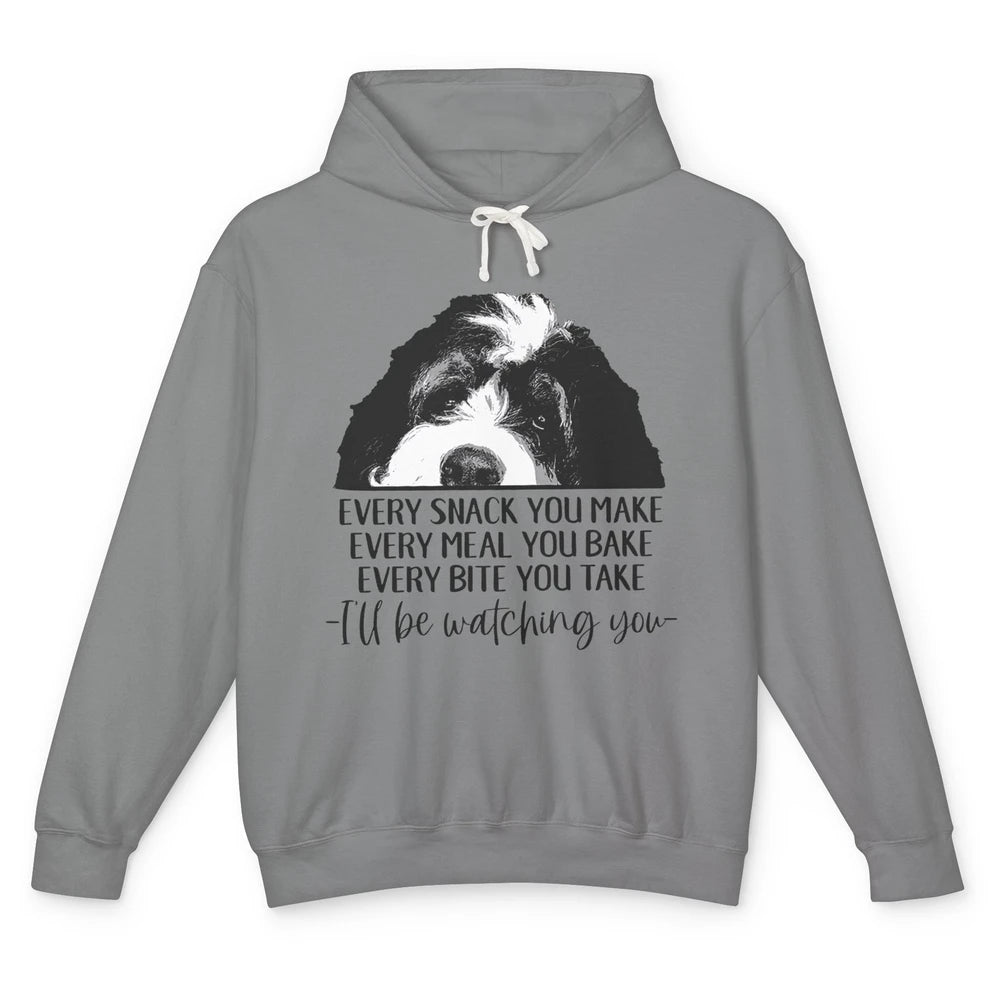 Bernedoodle I'll Be Watching You Bernedoodle Dog Lovers Gift Unisex Lightweight Hoodie