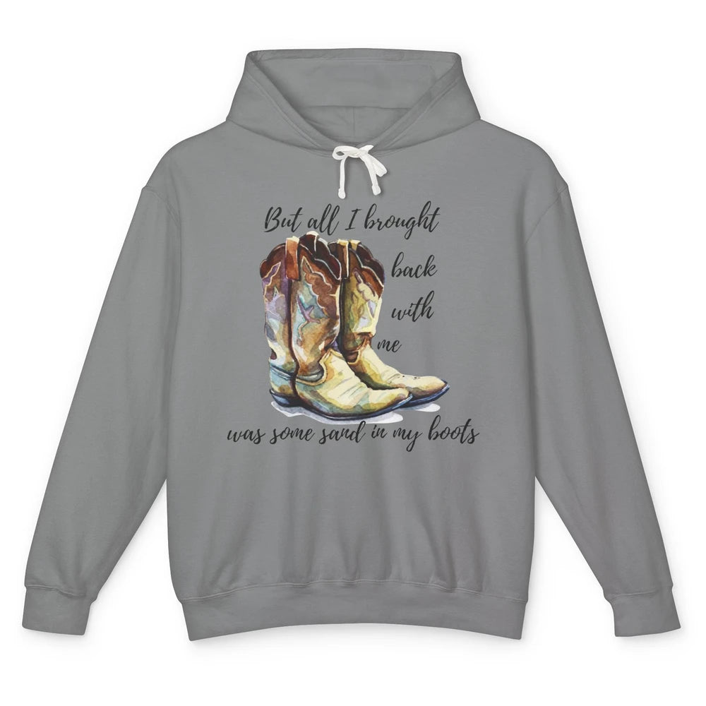 Retro Leopard Sand In My Boot Western Country Cowgirl Cowboy Unisex Lightweight Hoodie