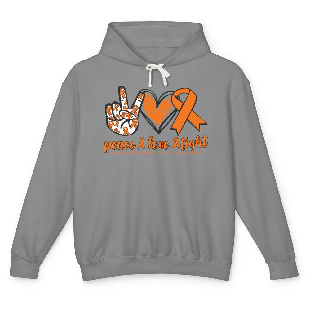 Amplified Musculoskeletal Pain Syndrome Peace Love Fight Unisex Lightweight Hoodie