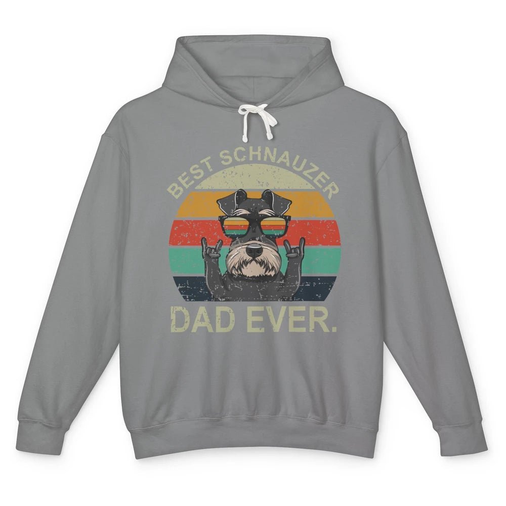 Vintage Sunset Best Schnauzer Dad Ever Father's Day Unisex Lightweight Hoodie