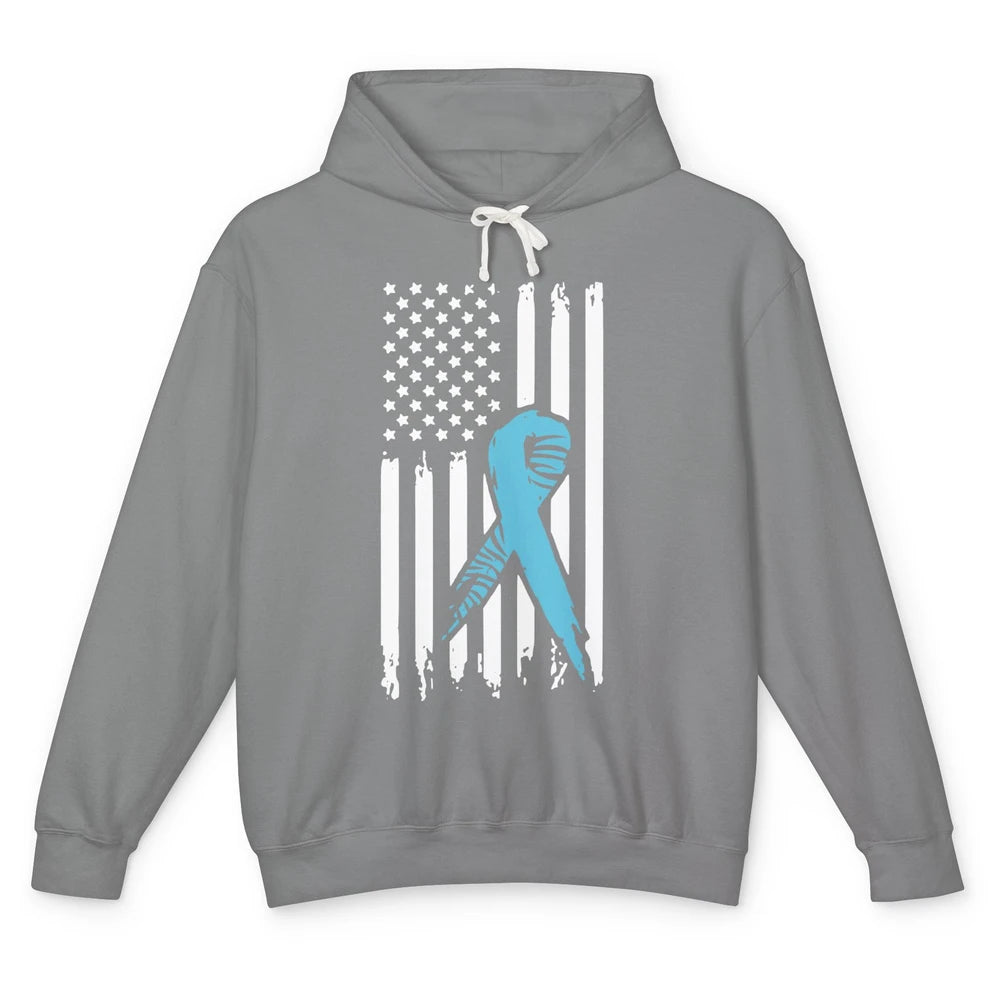 Median Arcuate Ligament Syndrome MALS Ribbon US Flag Unisex Lightweight Hoodie