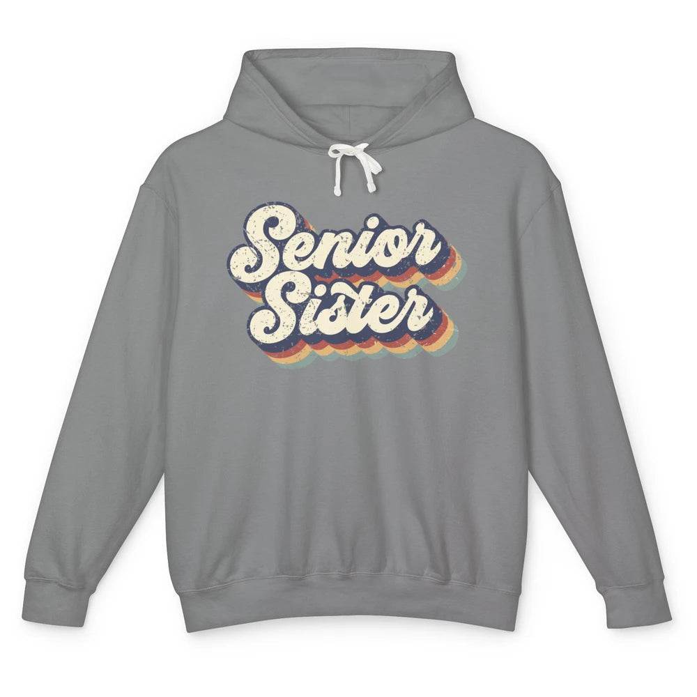 Retro Senior Sister Class Of 2022 Graduate Sister Gift Unisex Lightweight Hoodie