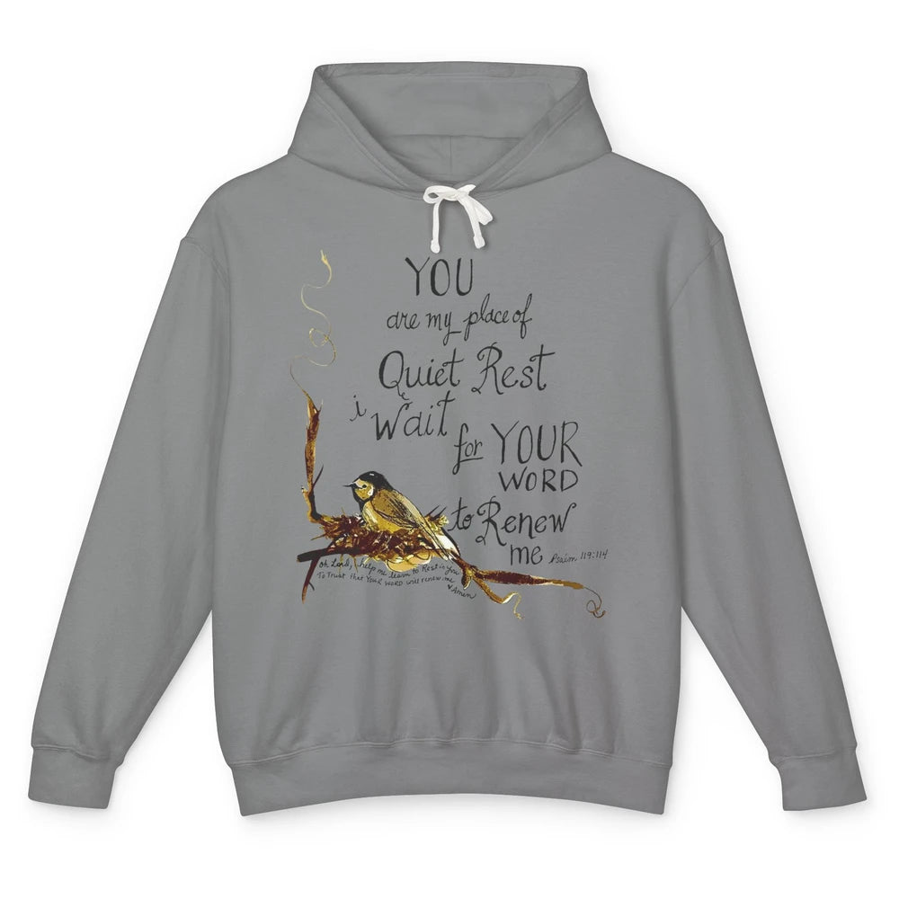 Christian Birds You're Place Of Rest Bible Verse Religious Unisex Lightweight Hoodie