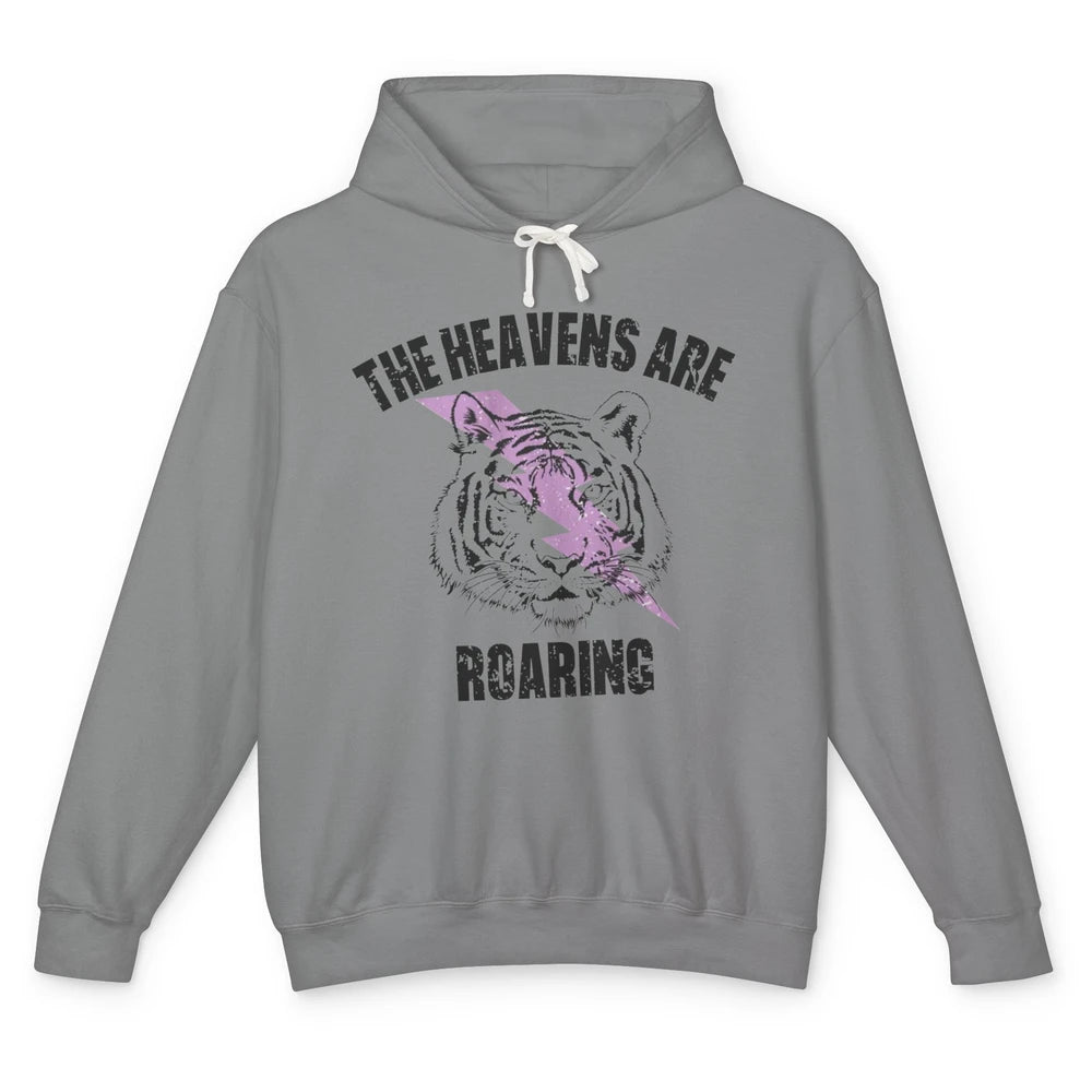 Lion Lightning Bolt Heavens Are Roaring Christian Catholic Unisex Lightweight Hoodie