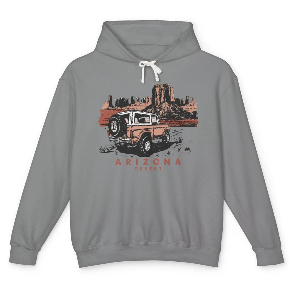 Retro Arizona Desert Truck Country Adventure Nature Lovers Unisex Lightweight Hoodie