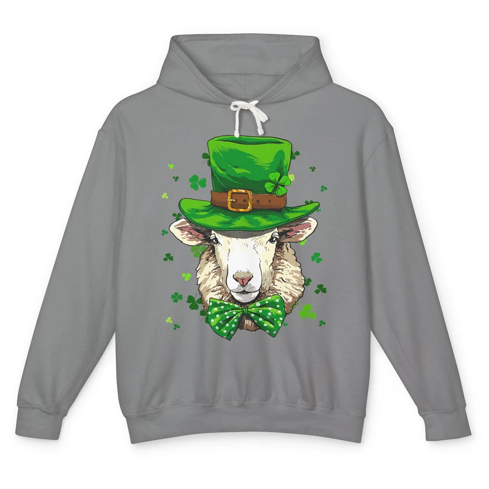 Leprechaun Sheep Lamb Irish Hat Shamrock St Patricks Day Unisex Lightweight Hoodie