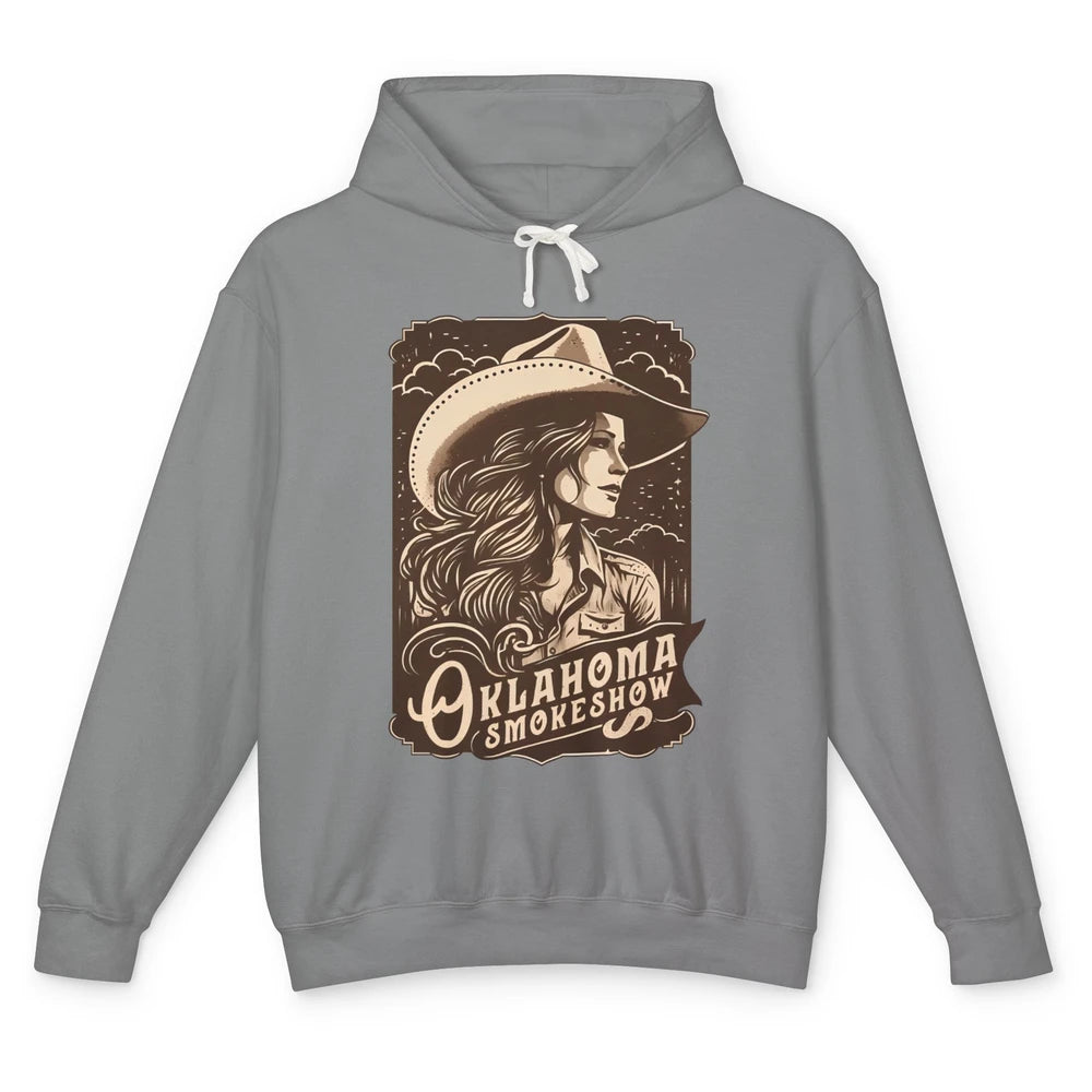 Retro Cowgirl Oklahoma Smokeshow Western Country Small Town Unisex Lightweight Hoodie