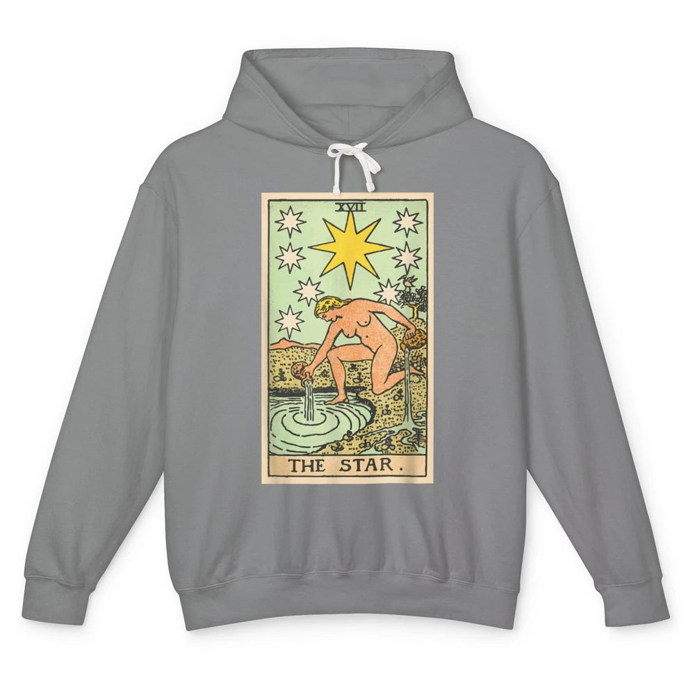 The Star Tarot Card Lady Crescent Vintage Moon Halloween Unisex Lightweight Hoodie