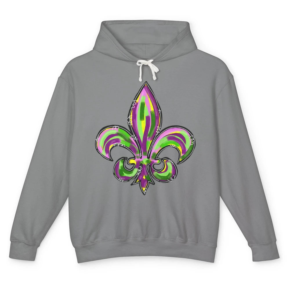 Happy Mardi Gras Fleur De Lis New Orleans Carnivals Costume Unisex Lightweight Hoodie