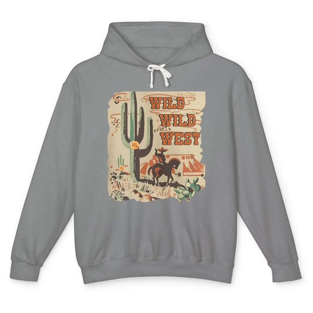 Wild West Cowboy Cactus Rodeo Western Retro Horse Vintage Unisex Lightweight Hoodie