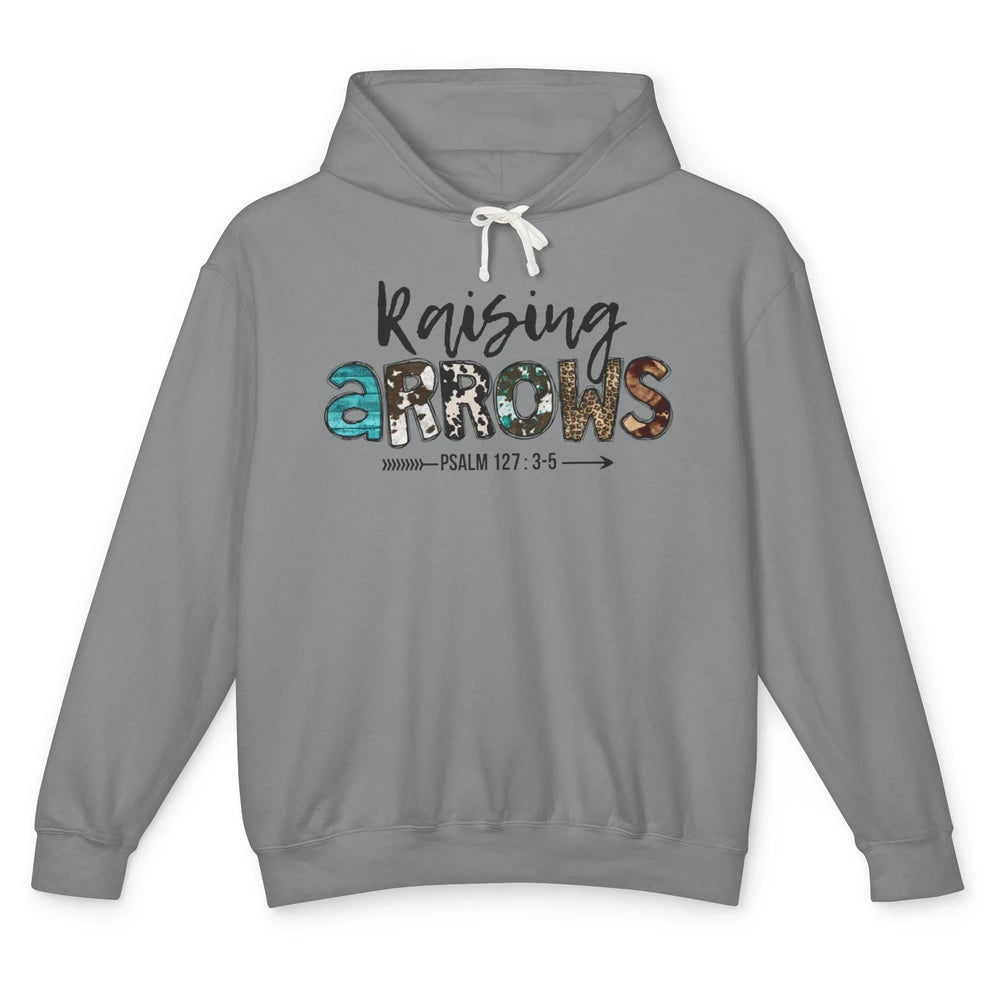 Leopard Turquoise Raising Arrow Bible Verse Christian Faith Unisex Lightweight Hoodie