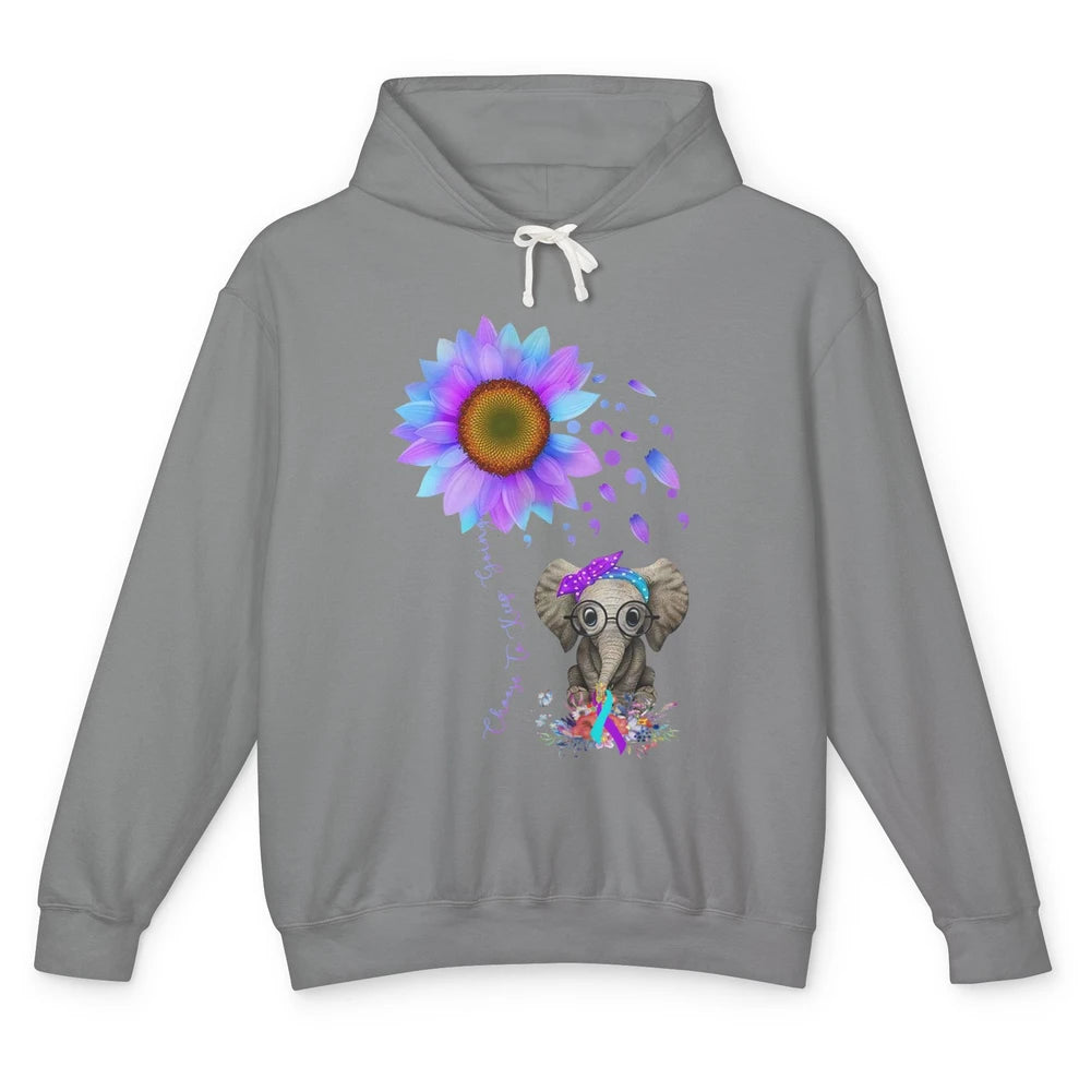 Sunflower Elephant Suicide Prevention Choose To Keep Going Unisex Lightweight Hoodie