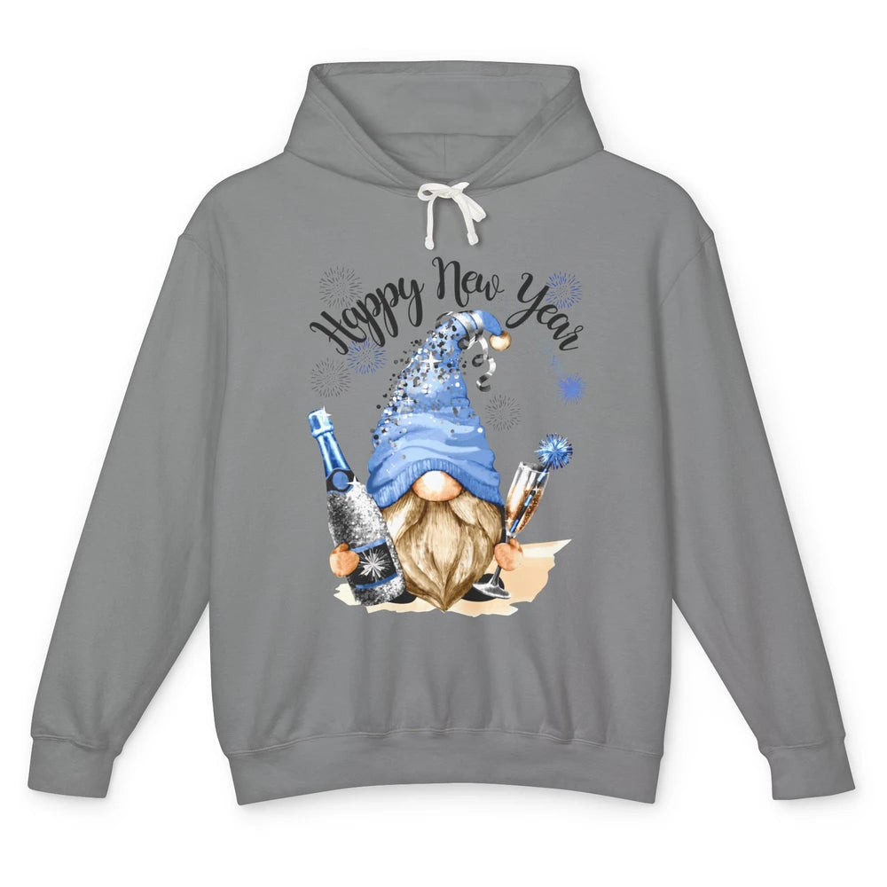 Happy New Year Gnome Champagne New Year Eve Cheer Gnomies Unisex Lightweight Hoodie