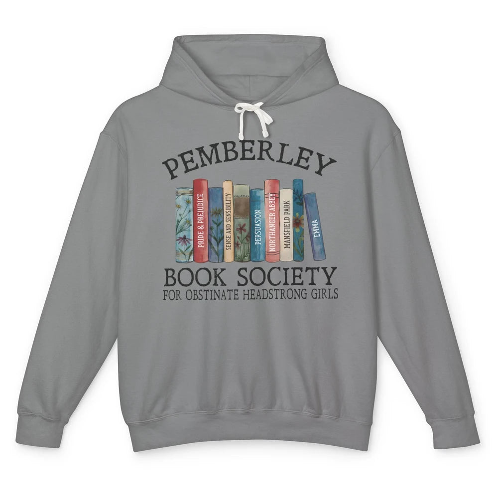 Retro Pemberley Book Society Book Reading Lovers Librarian Unisex Lightweight Hoodie