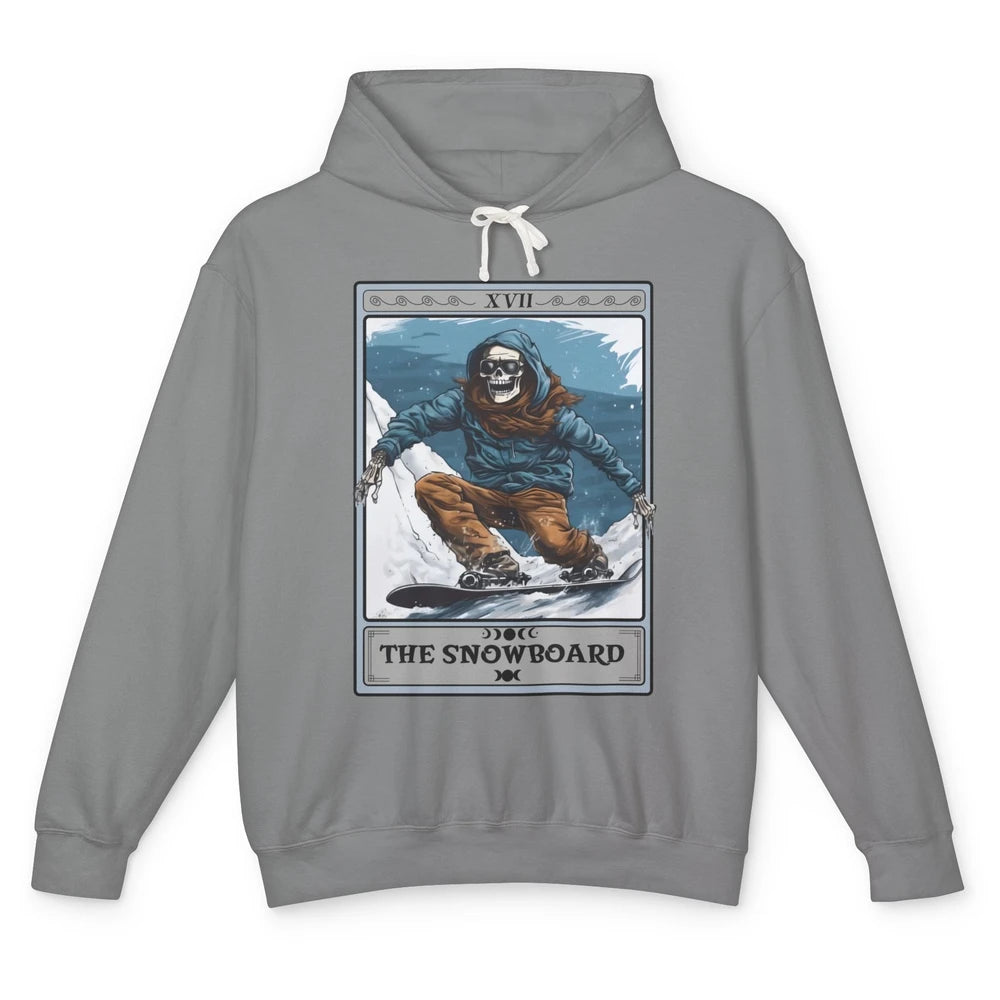 Skeleton The Snowboard Tarot Card Halloween Snowboarder Life Unisex Lightweight Hoodie