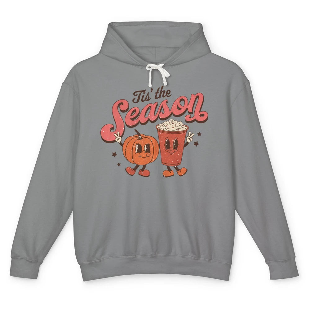 Retro Pumpkin Spice Fall Tis The Season Autumn Thanksgiving Unisex Lightweight Hoodie