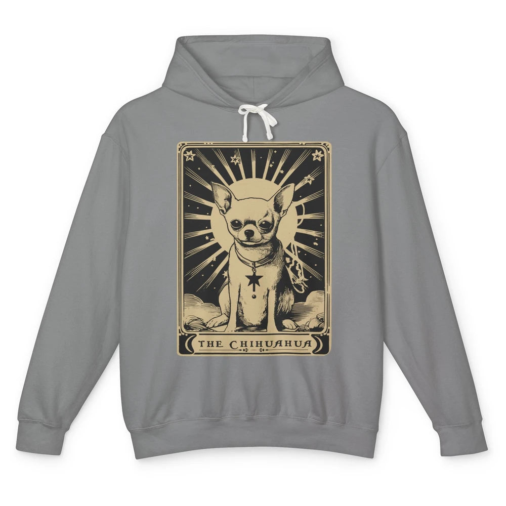 The Chihuahua Tarot Card Black Chihuahua Halloween Dog Mom Unisex Lightweight Hoodie