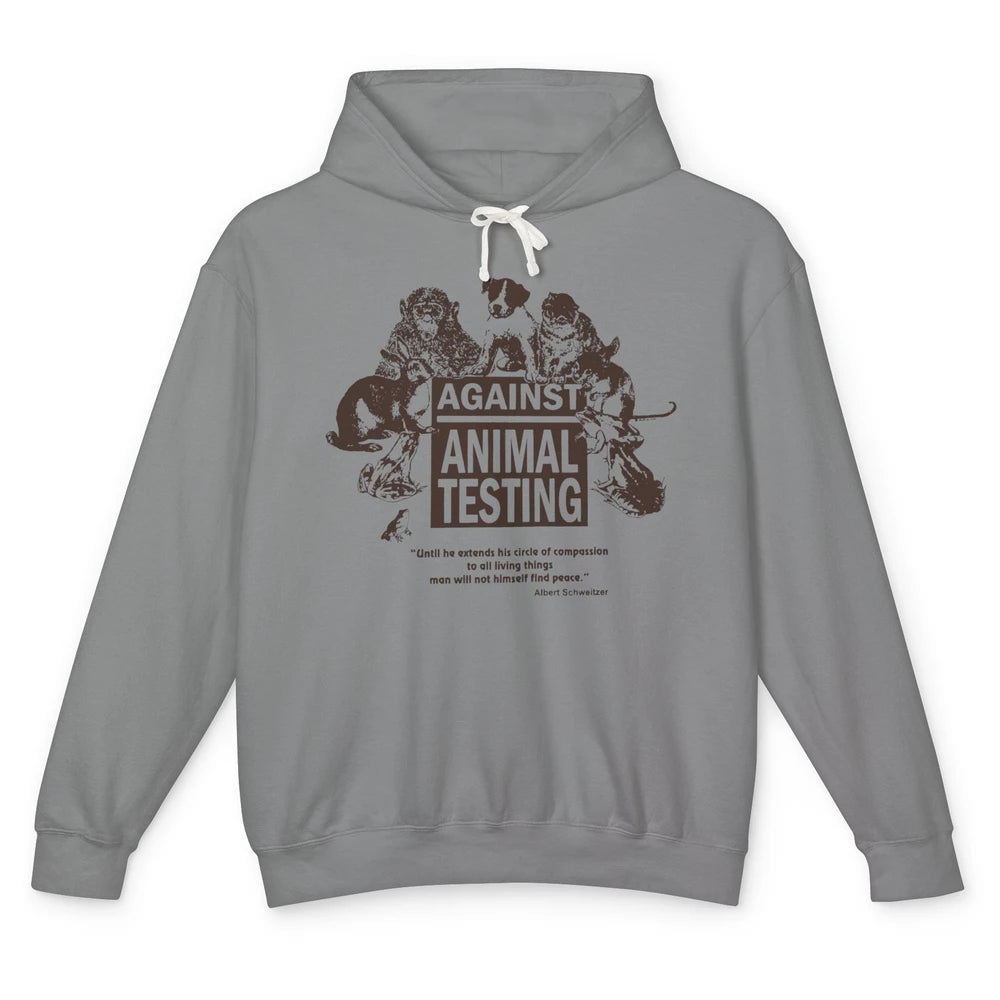 Against Animal Testing Farm Pet Liberation Right Vegan Retro Unisex Lightweight Hoodie