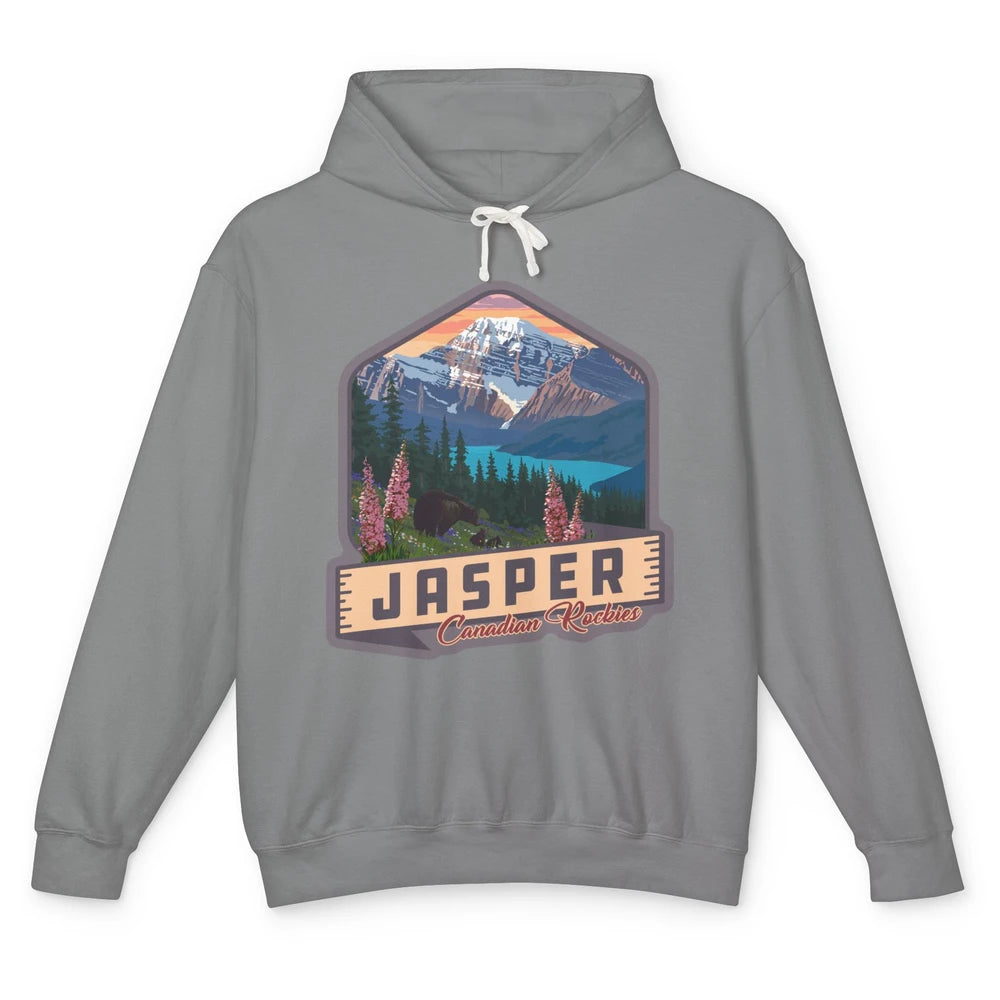 Jasper National Park Canadian Rockies US Parks Camping Unisex Lightweight Hoodie