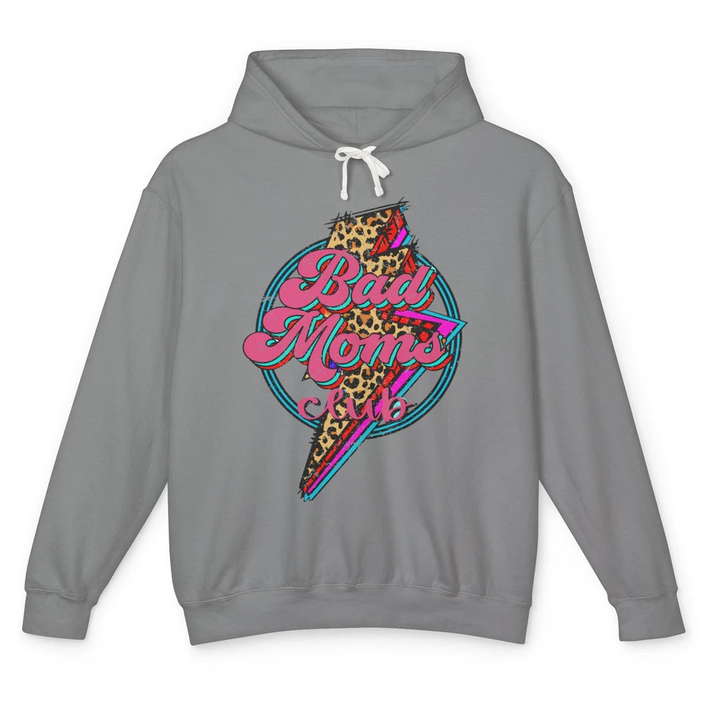 Leopard Proud Member Of Bad Moms Club Lightning Bolt Western Unisex Lightweight Hoodie