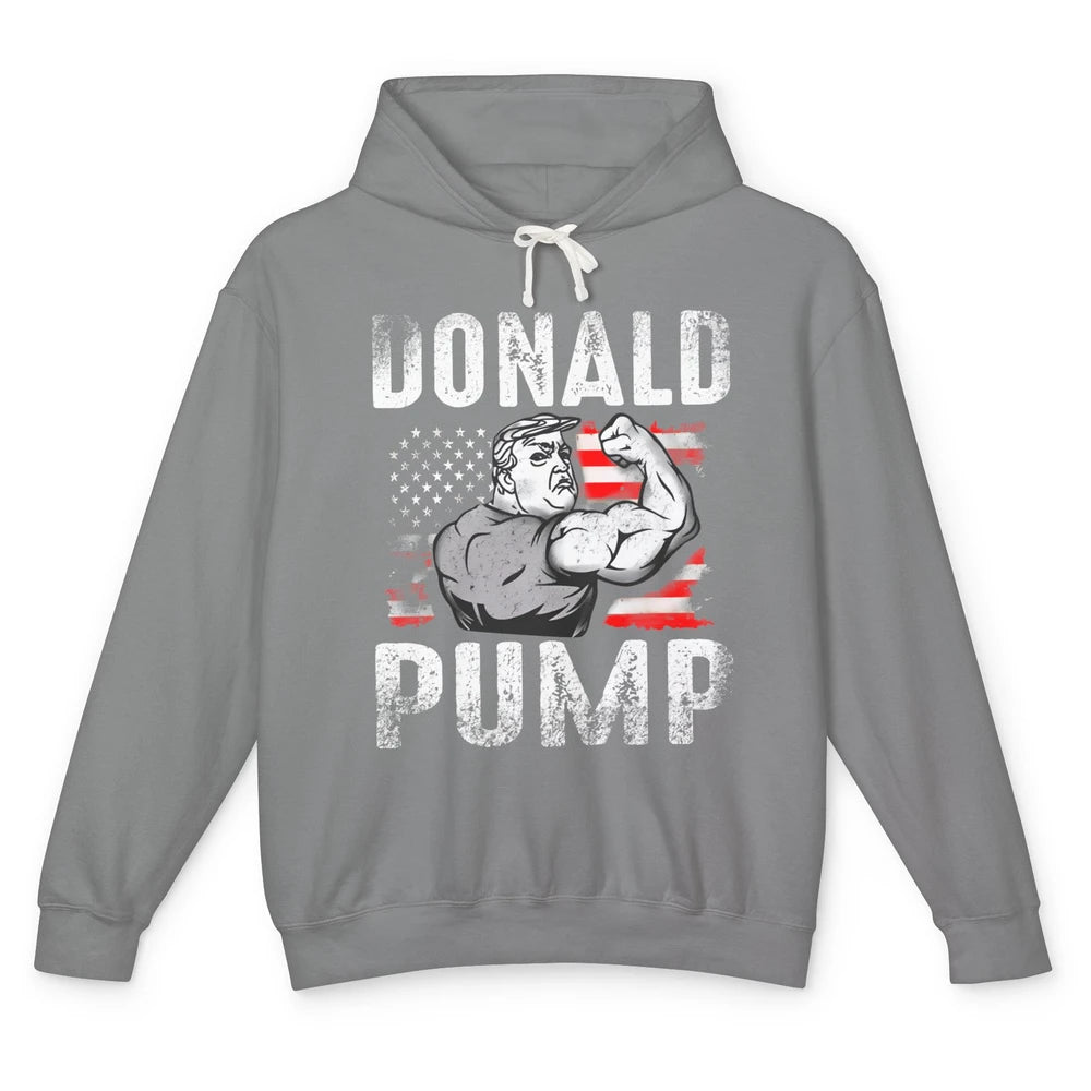 Funny Donald Pump Make America Strong Again Conservative Unisex Lightweight Hoodie